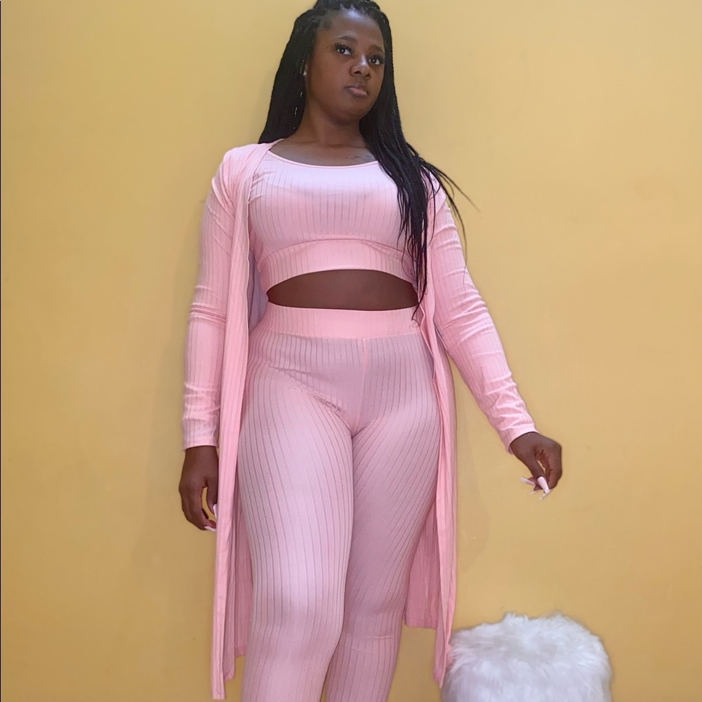 Three piece Fall set in pink